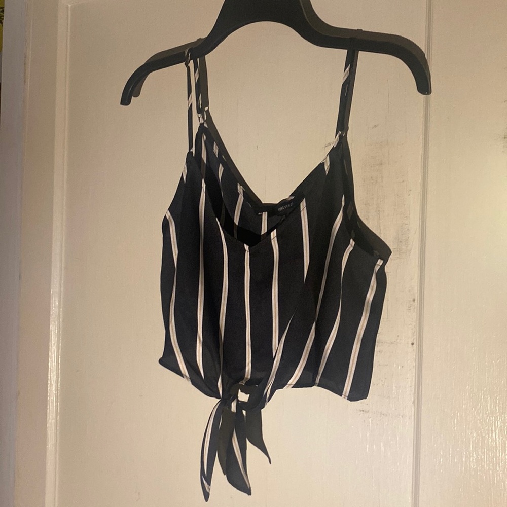 striped black spaghetti strap tank top